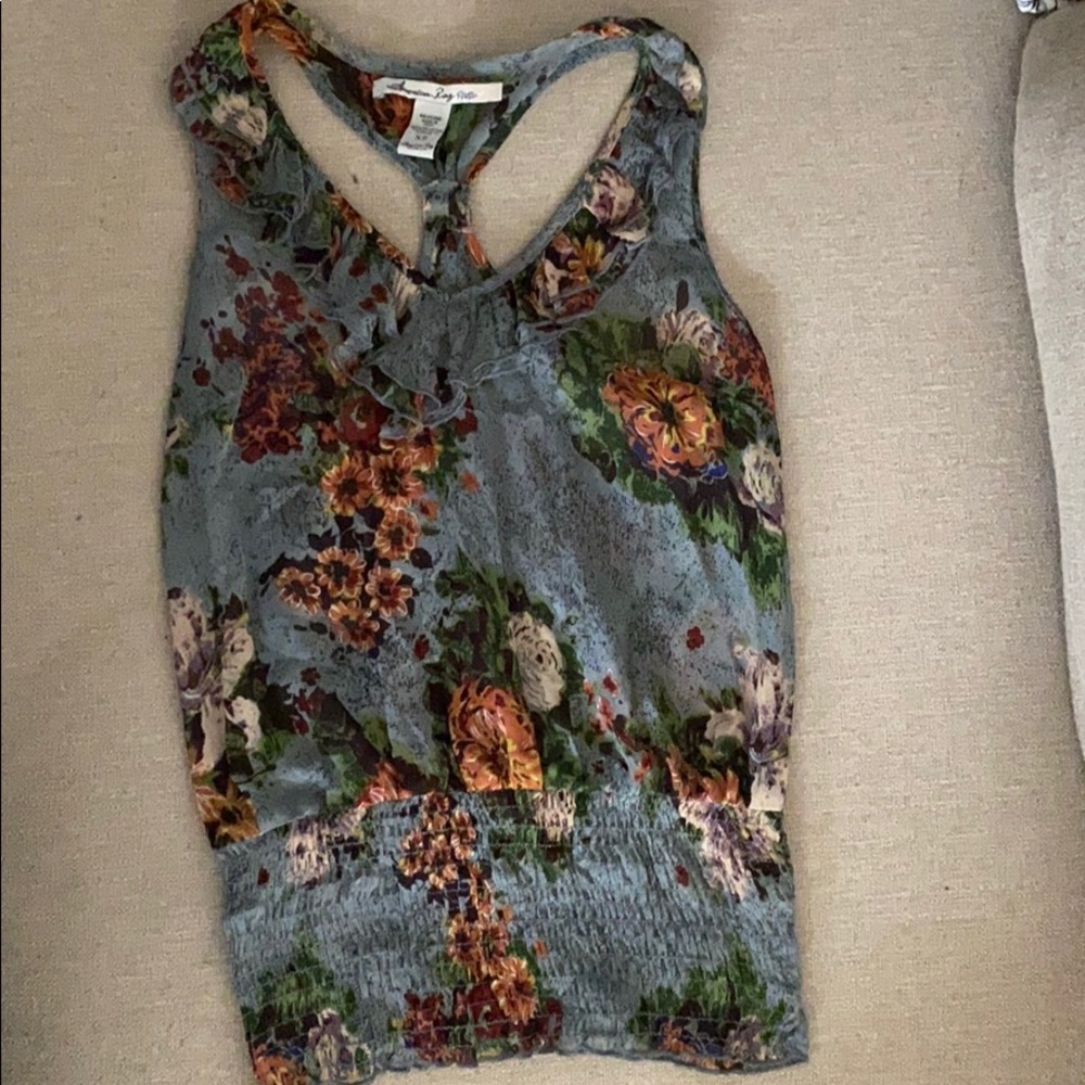 American rag cie racerback ruffle tank blouse